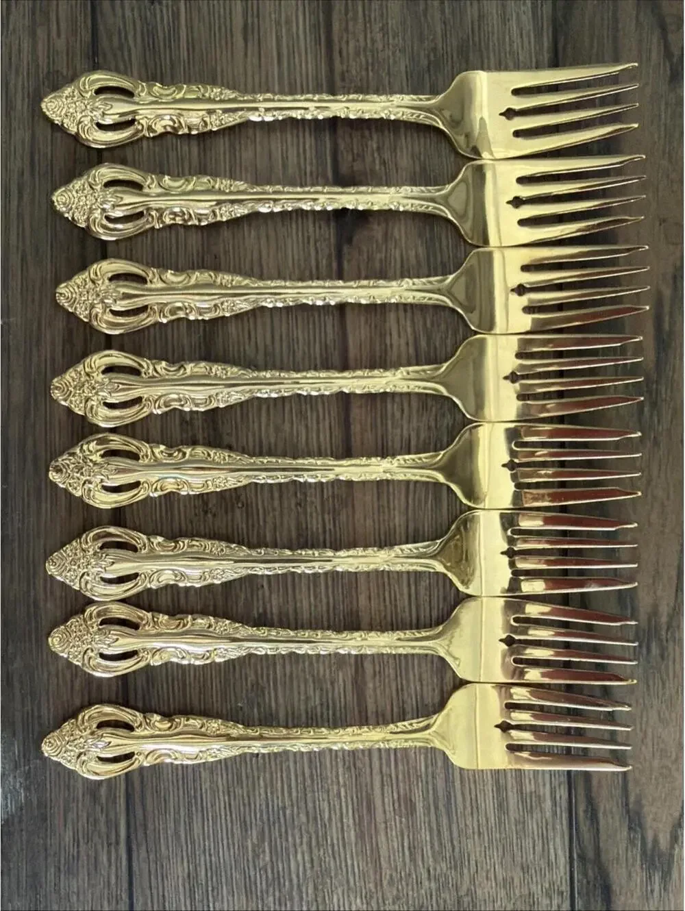 Wallace Silver “Countess” Gold Flatware Set – Service for 8 - 40 Pieces